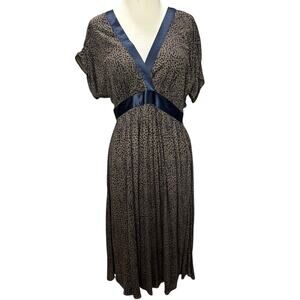 I Heart Ronson Y2K Dress Womens M Brown Blue Leopard Animal Print Boho‎ Chic